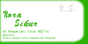 nora sikur business card
